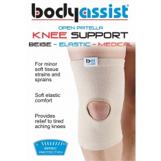 Slip-On Elastic Knee Support Beige Open Patella