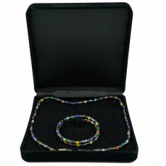 Hematite Multi Colour Stone Necklace & Bracelet Set