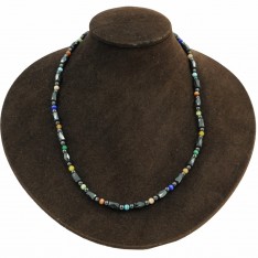 Hematite Stone Faceted Barrel Style Multi Colour Magnetic Necklace