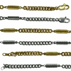 Magnetic Etched Chain Link Barrel Bracelet